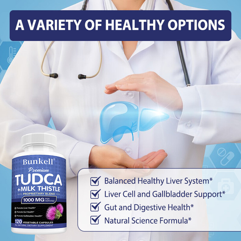 TUDCA Liver Support Supplement 1000mg Liver Detox Cleanse 30-120 Capsules