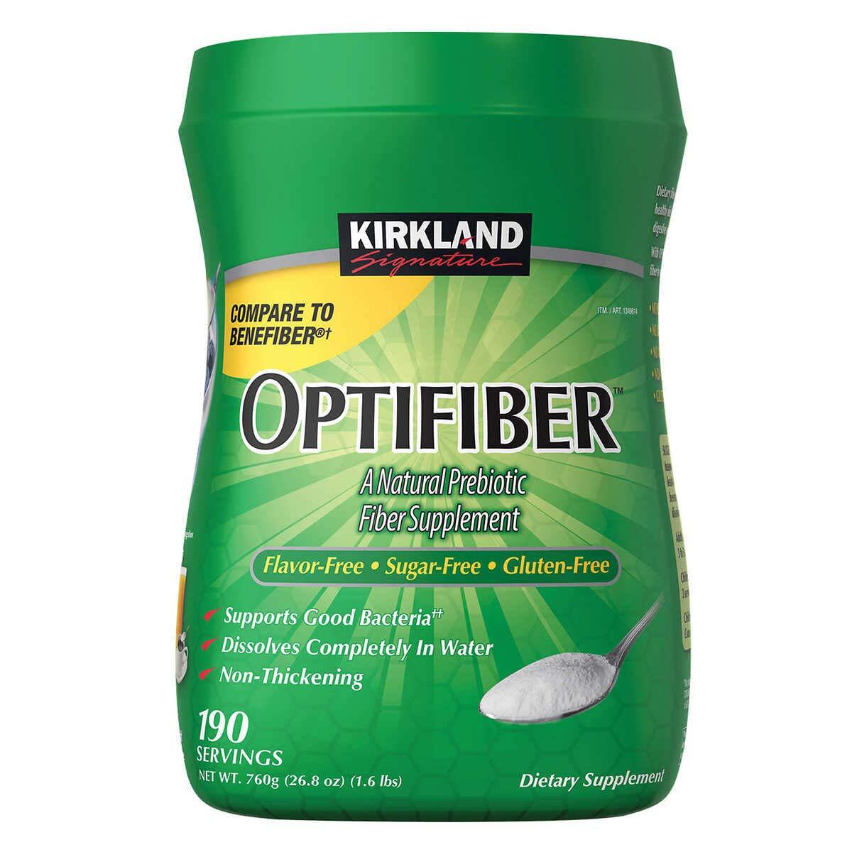 Kirkland Signature OPTIFIBER, Powder, Sugar Free Favor Free Gluten Free Non