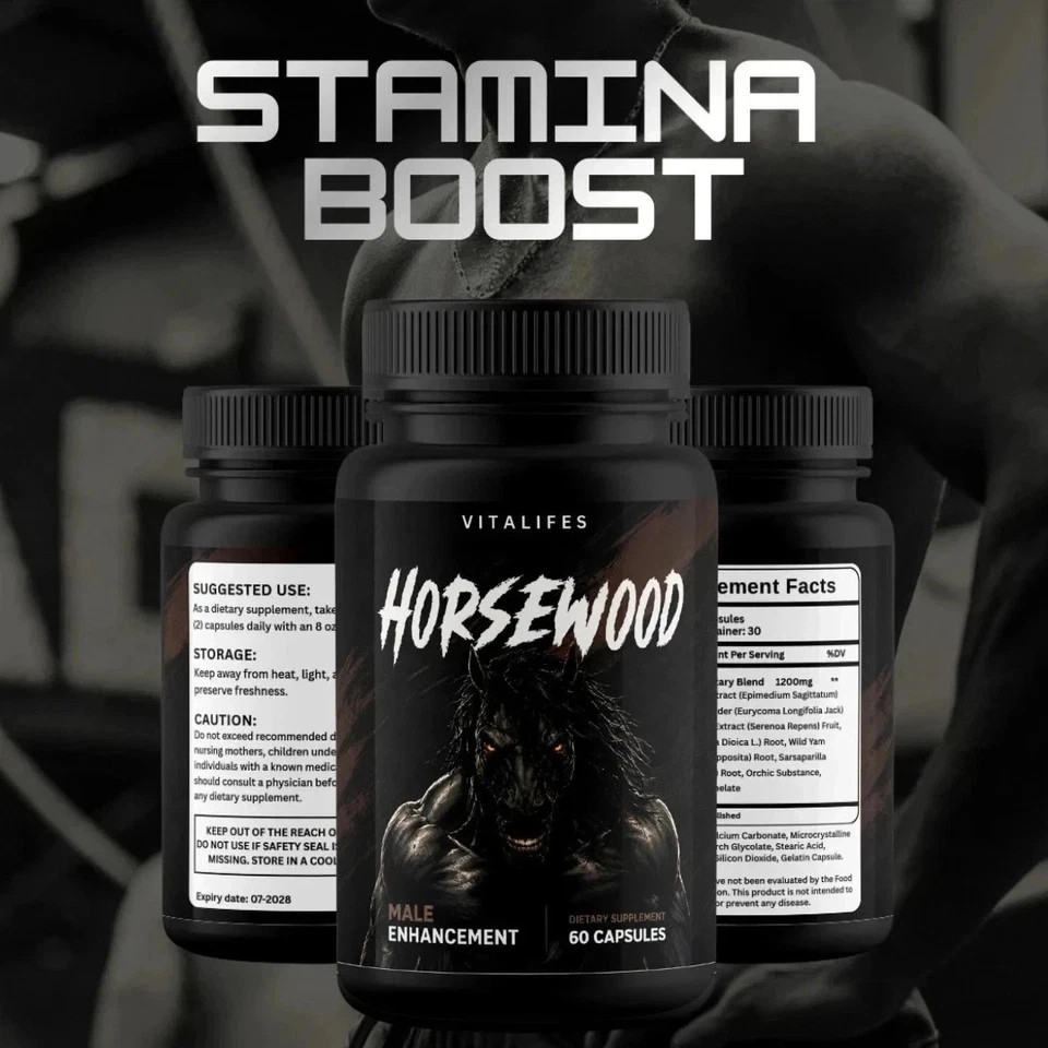 (5 Pack) Horsewood Male Support Supplement, Horse Wood Male Pills (60 Capsules)