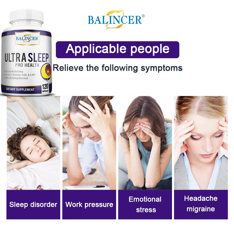 L-Theanine Supplement Balanced Mood Sleep Fall Asleep Quickly 120 Capsules