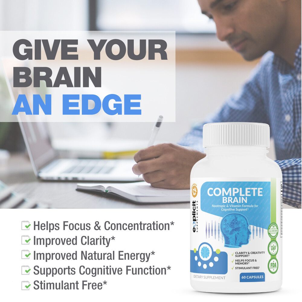 CompleteBrain – Powerful Nootropic and Brain Supplement – 30 Servings