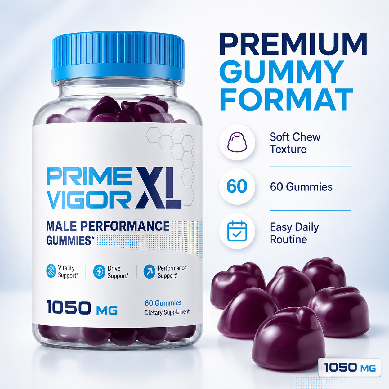 Vital Grow XL Gummies For Men – Advanced Formula Vitamin Supplement – 60 Gummies