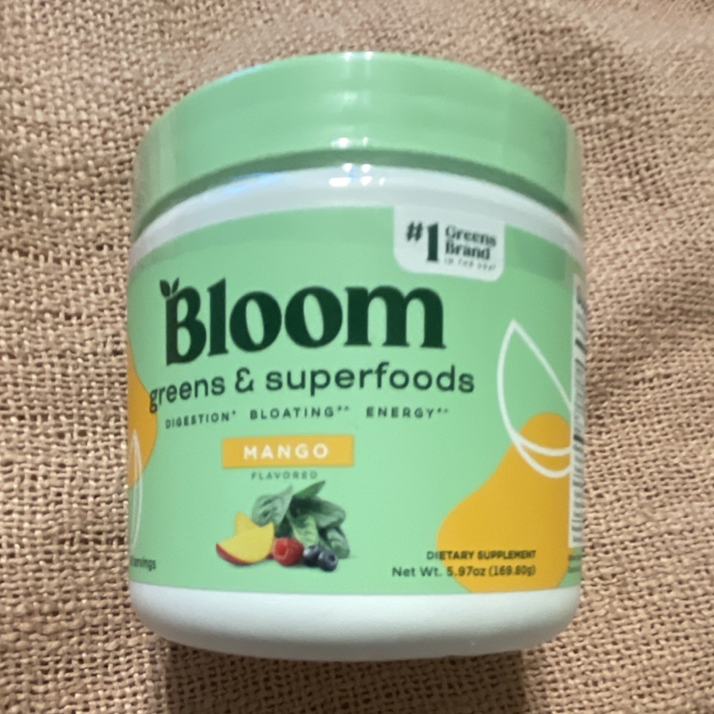 Bloom Greens & Superfoods Mango Flavor Powder Dietary Supplement 5.97oz