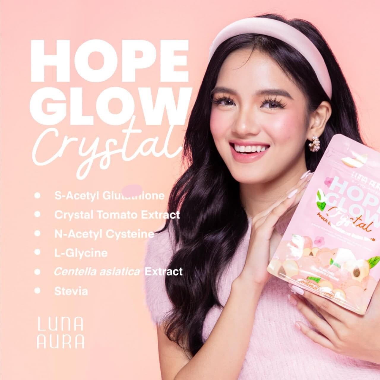 Hope Glow CRYSTAL Peach Glutathione Juice Drink, 10 Sachets x 18g