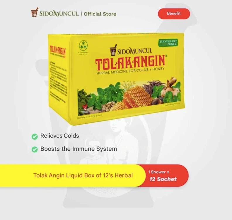 Tolak Angin Sido Muncul Supplement – Cough & Stamina Aid Drink for Cold & Travel