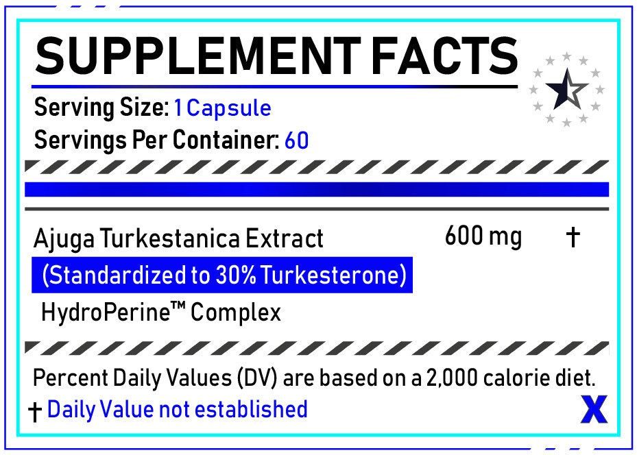 Turkesterone X 30% with HydroPerine™ – 60 Capsules (600mg)
