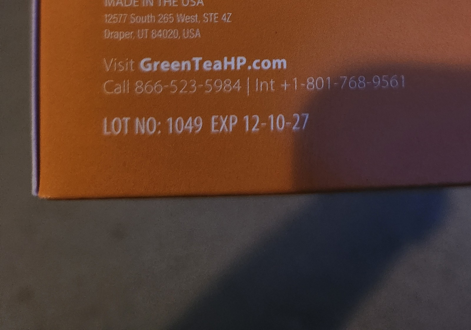 GreenTeaHP Instant Green Tea Supplement Cream 60g 12x5g Exp 12-10-27