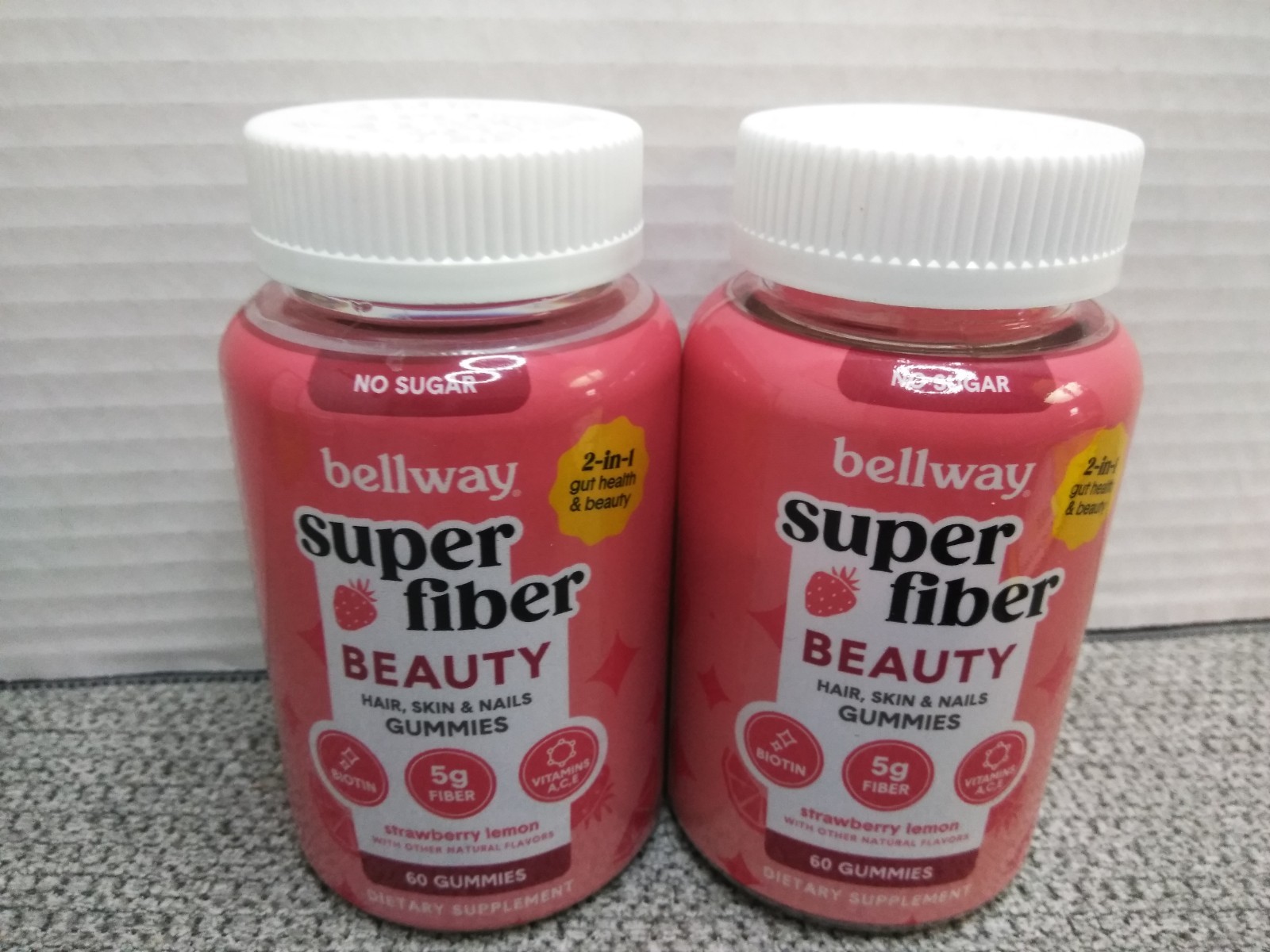 Bellway STRAWBERRY LEMON Super Fiber Gummies 60-EA (2PK BUNDLE)