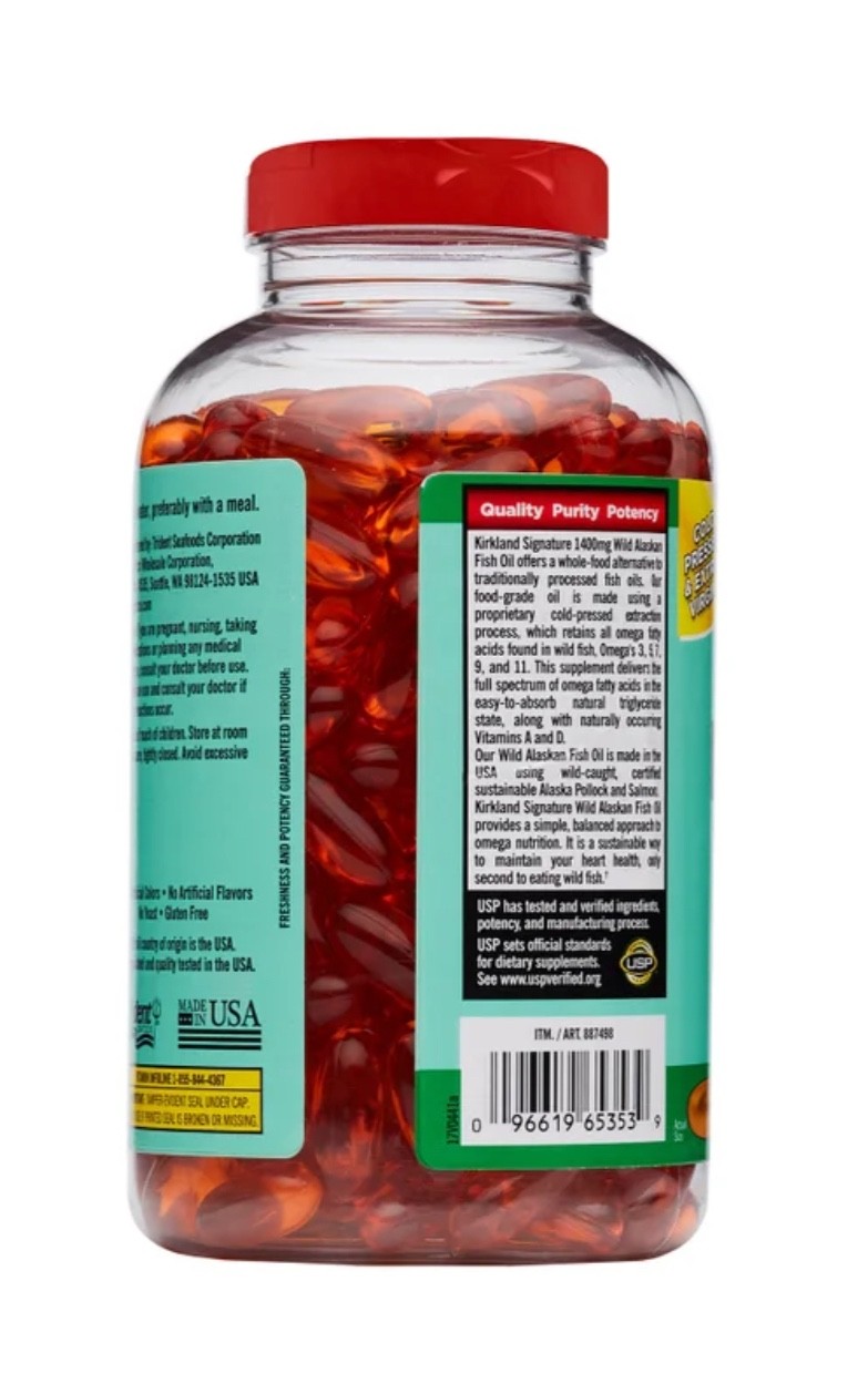 2 PACK-Kirkland Signature Wild Alaskan Fish Oil 1400 mg., 230 Softgels EXP 08/27