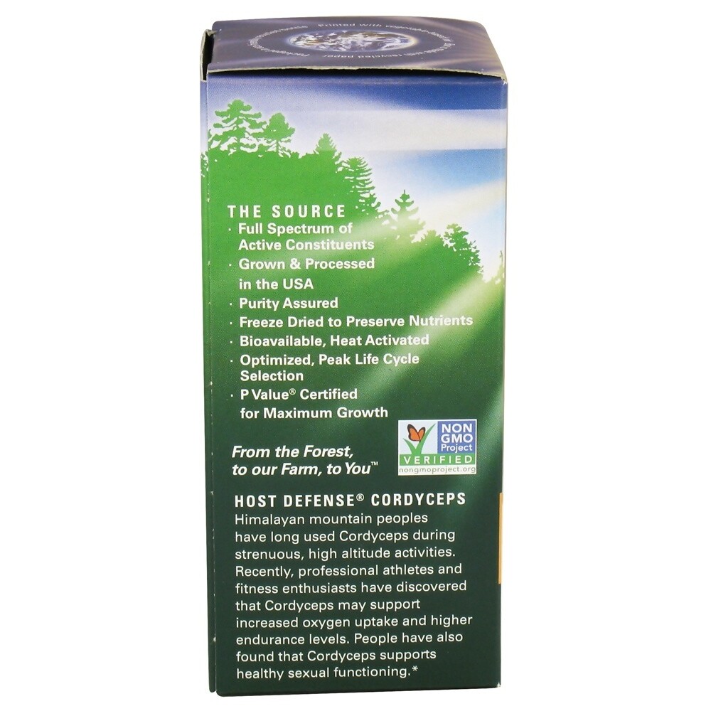 Fungi Perfecti Host Defense Cordyceps Energy Support, 60 Vegetarian Capsules