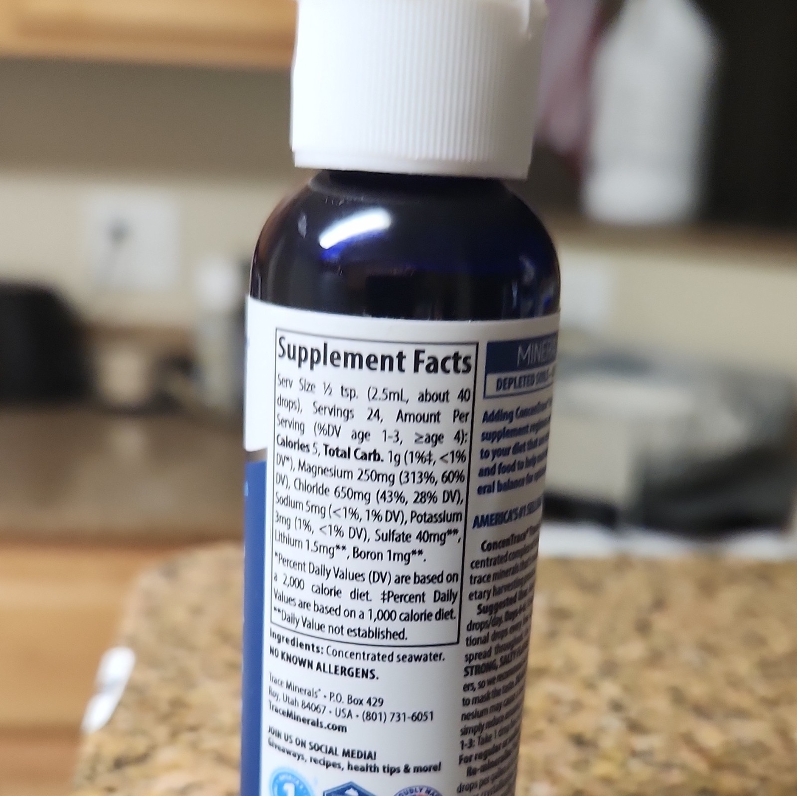 Trace Minerals ConcenTrace Trace Mineral Drops Mineral Support Exp 10/2028