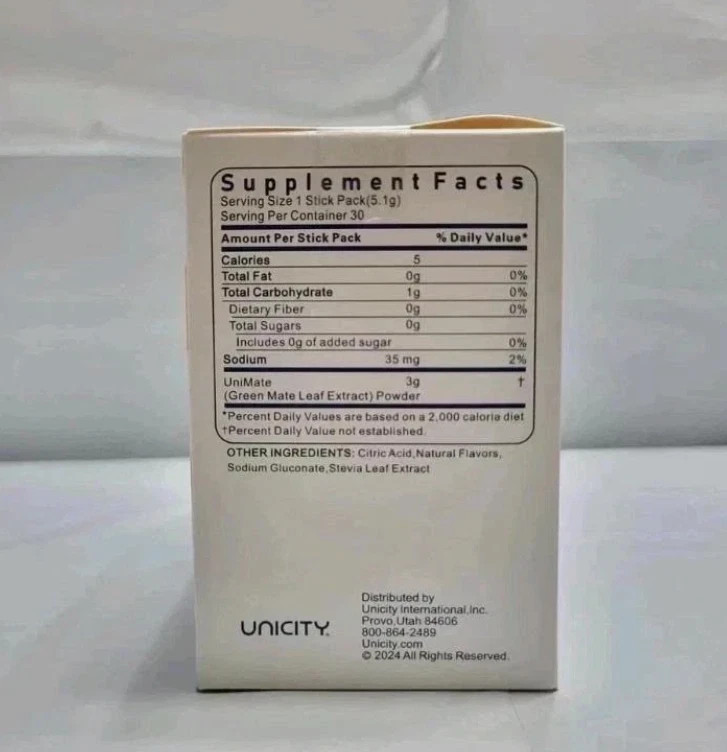 Unicity Unimate Lemon Flavor Packs – 30 Counts – Exp 08/2028