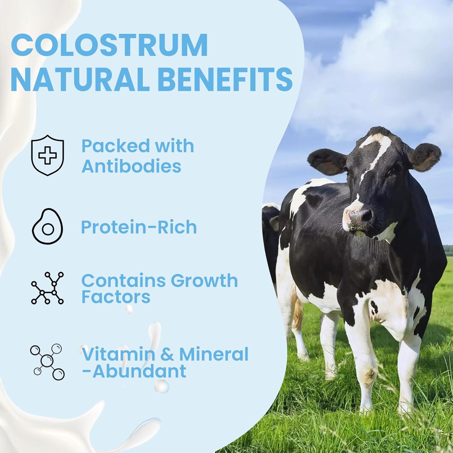 Colostrum Powder Supplement for Humans – Organic Grass-Fed Bovine Colostrum