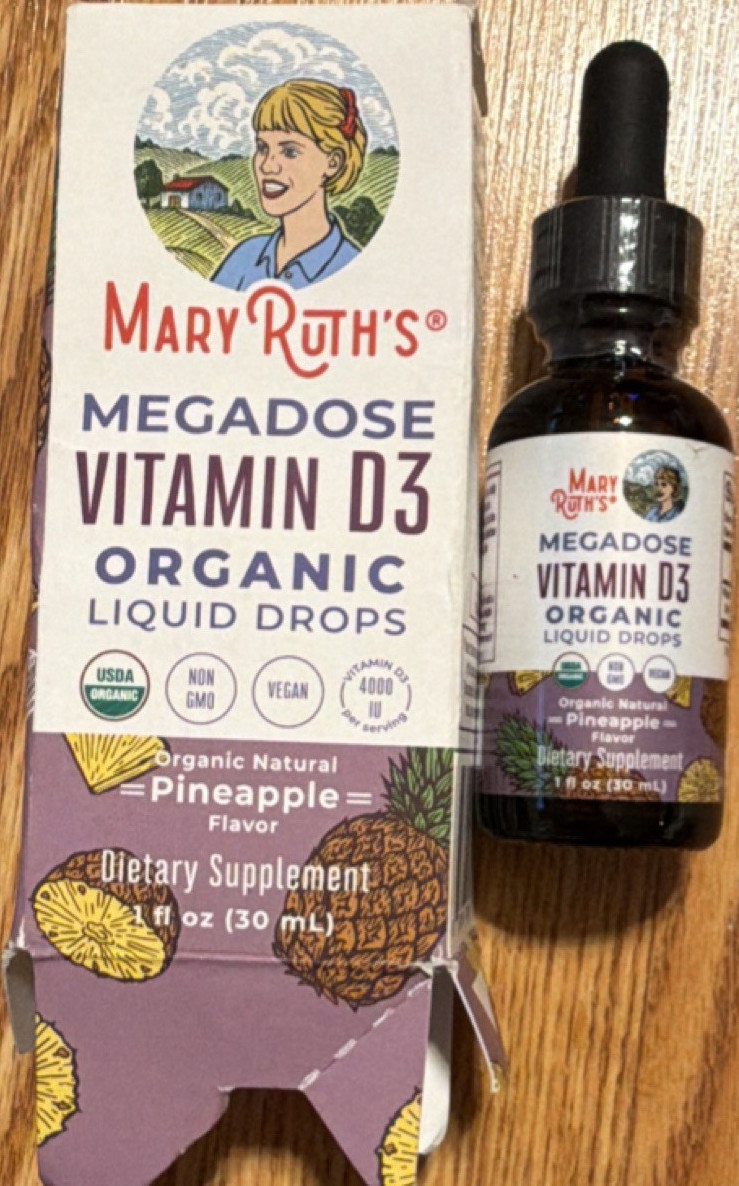 MaryRuth’s Megadose Vitamin D3 USDA Organic Liquid Drops Pineapple 1 fl oz