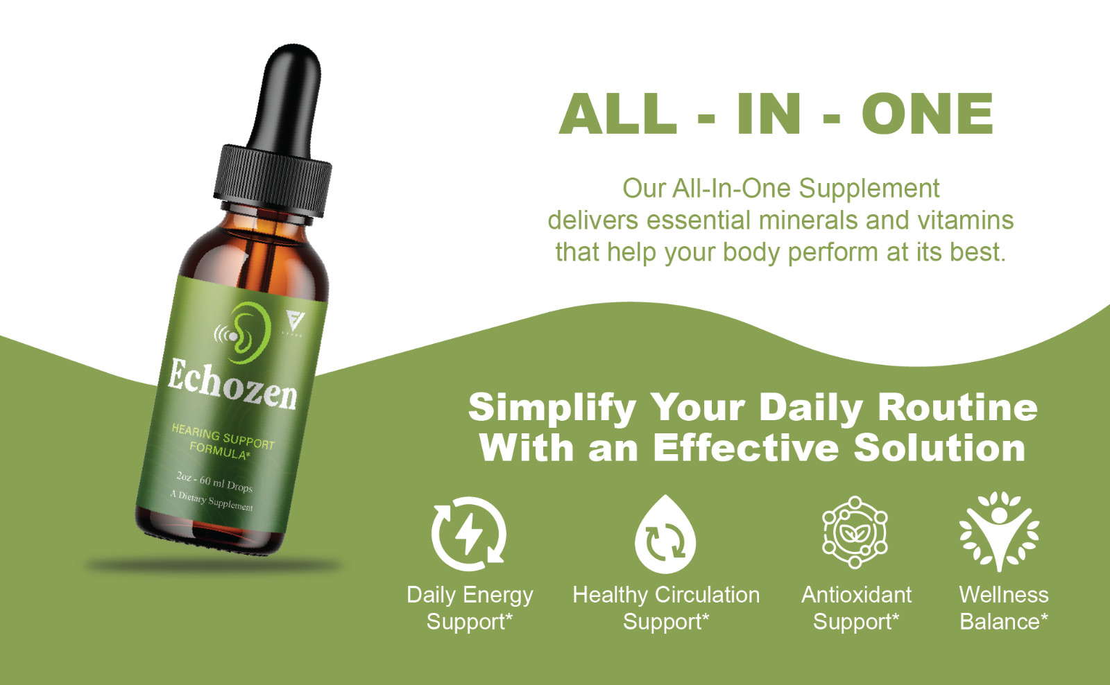 (5 Pack) EchoZen Drops, EchoZen Tinnitus Support Liquid Supplement (10oz)