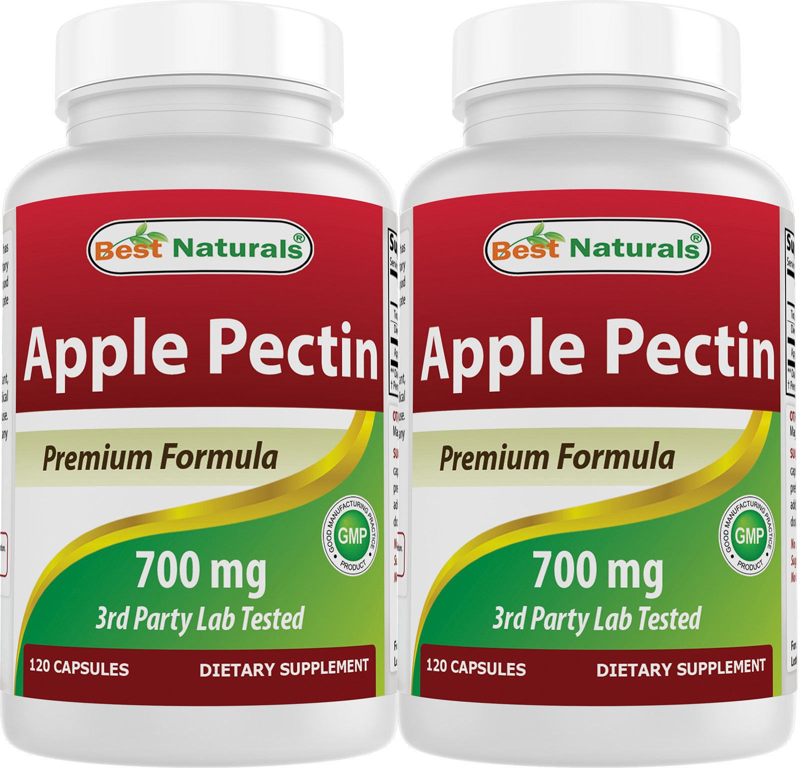 2 Pack Best Naturals apple pectin 700 mg 120 Capsules