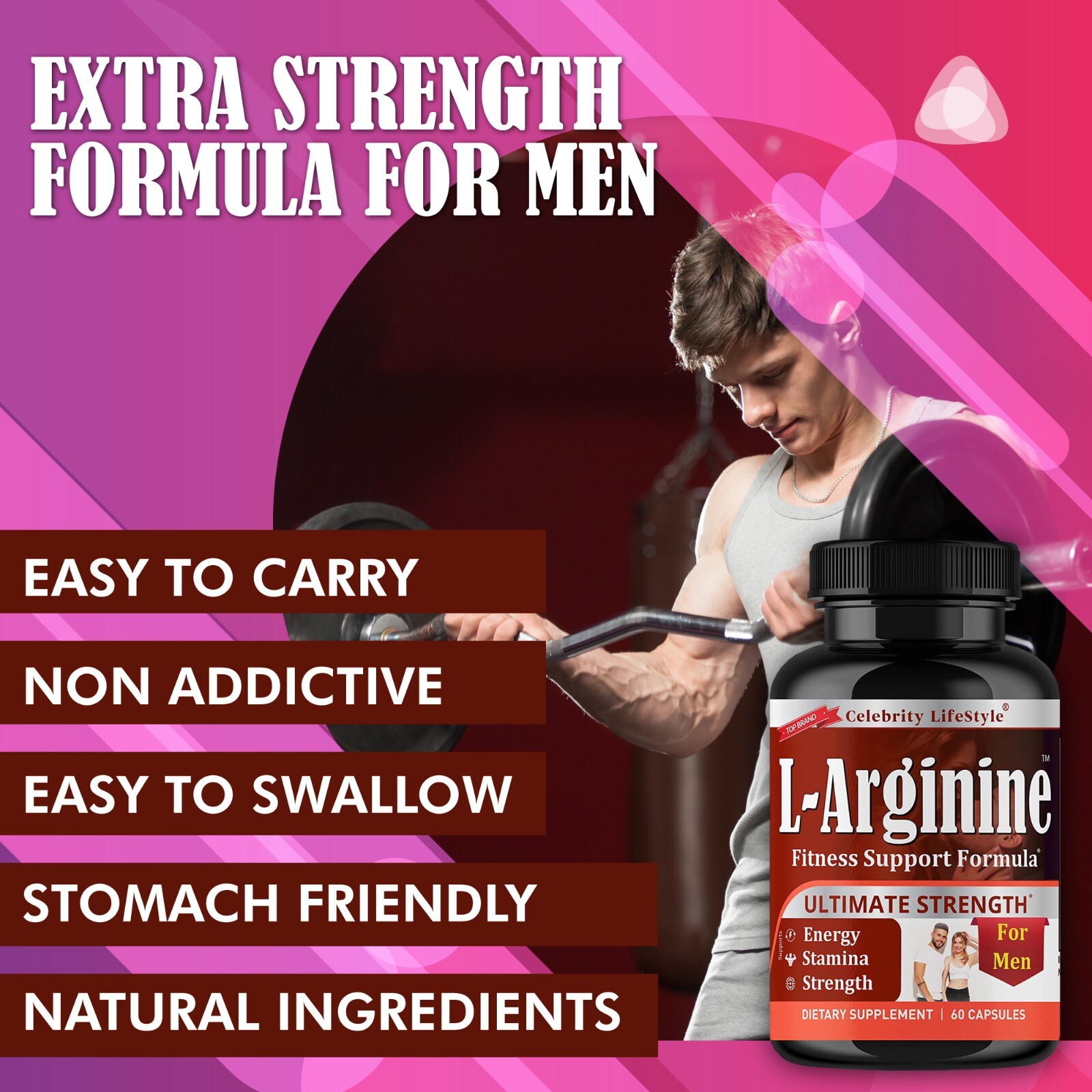 L-Arginine Supplement for Enhanced Performance, Testosterone Support- 02/02/2026