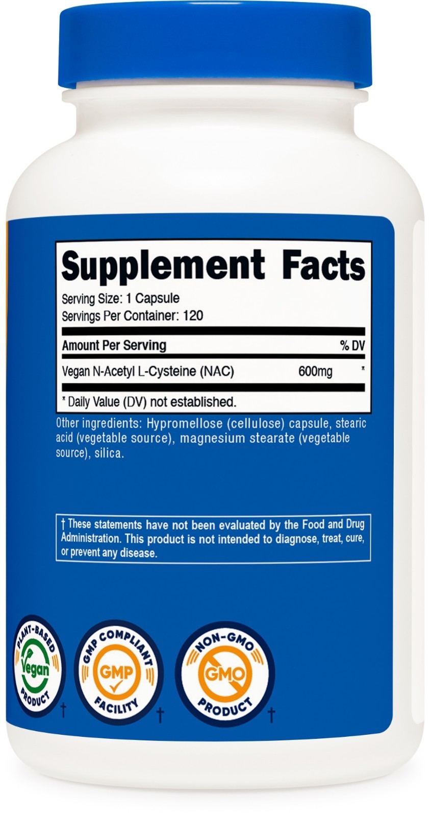 2 BOTTLES-Nutricost N-Acetyl L-Cysteine (NAC) 600mg,120 Vegan Capsules – Non-GMO