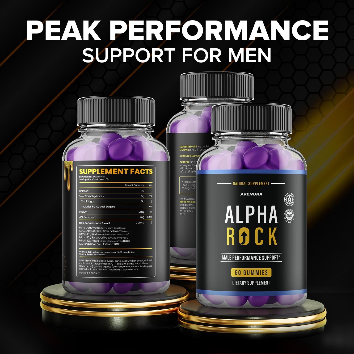 (2 Pack) Alpha Rock Men Gummies – AlphaRock Gummy Natural Blend Advanced Formula
