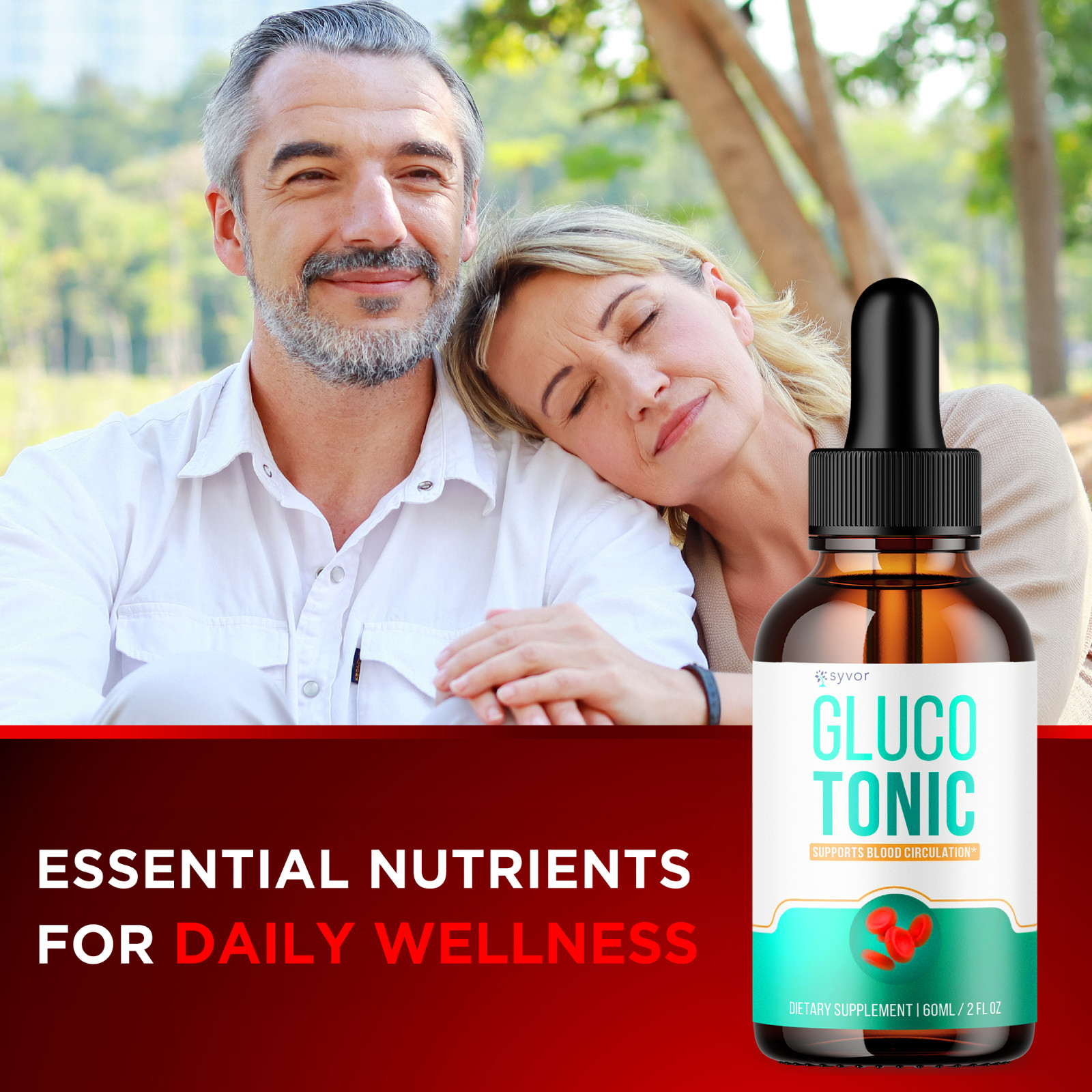 (1 Pack) Gluco Tonic Blood Support Formula Drops Advanced Vitamin Supplement 2ML