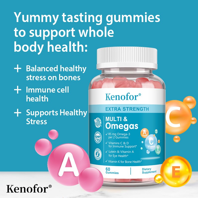 Multivitamin Gummie with Omega-3-All in One Daily Nutrition,Whole Body Support