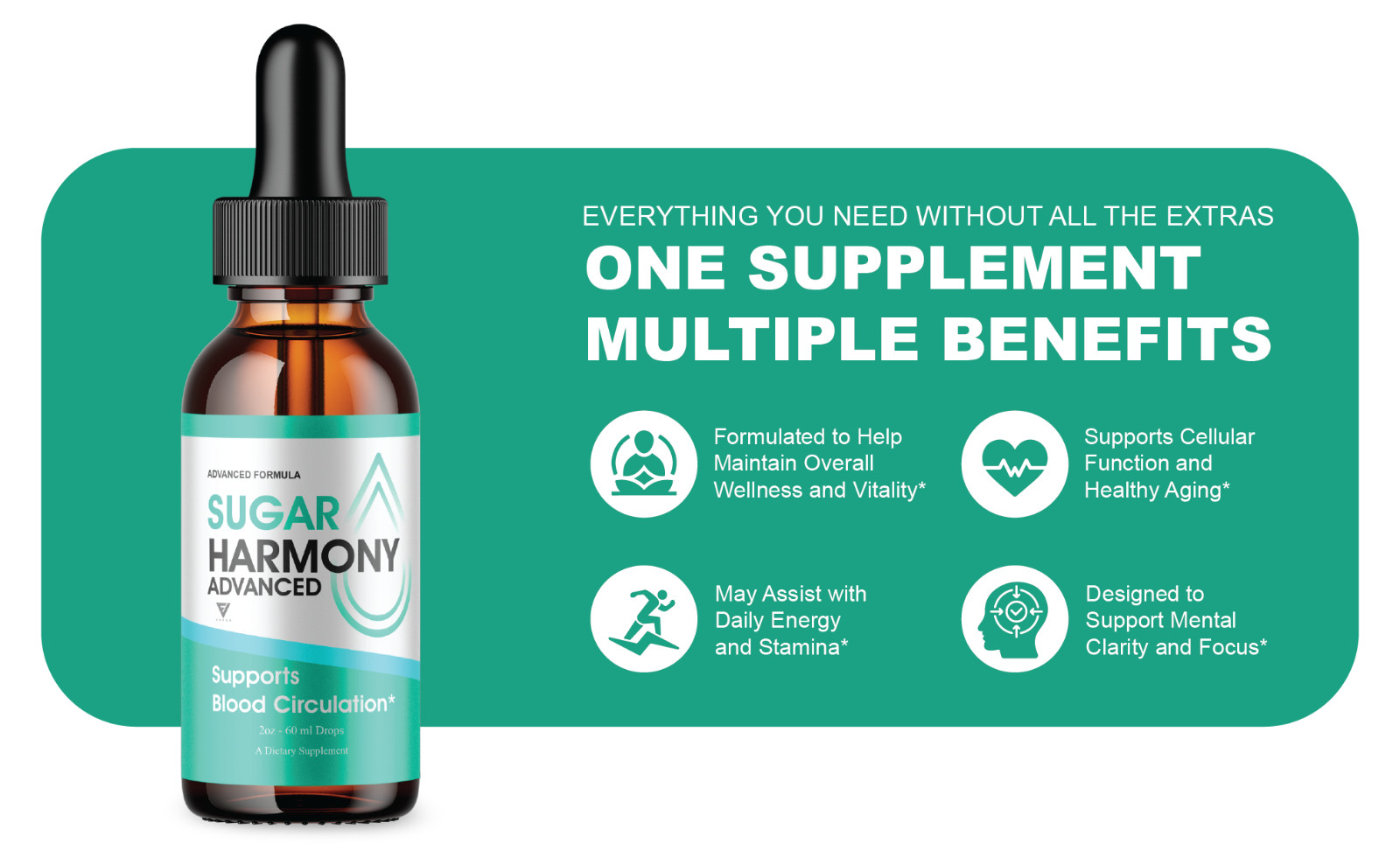 (5 Pack) Sugar Harmony Drops, SugarHarmony Maximum Strength Blood Support (10oz)