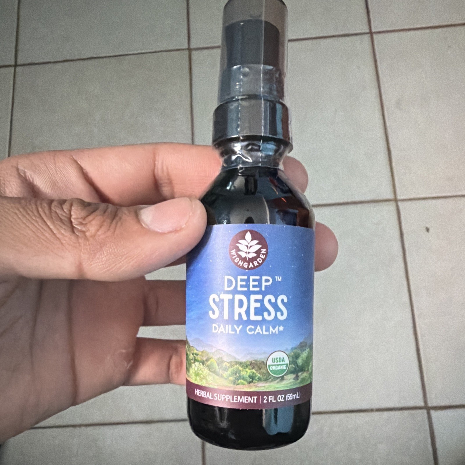 WishGarden Deep Stress Daily Calm Liquid Herbal Supplement 2 fl oz