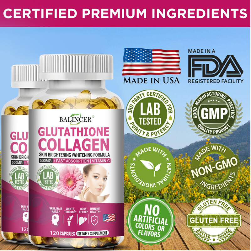 Premium Glutathione Collagen With Vitamin C Whitening-120 Capsules