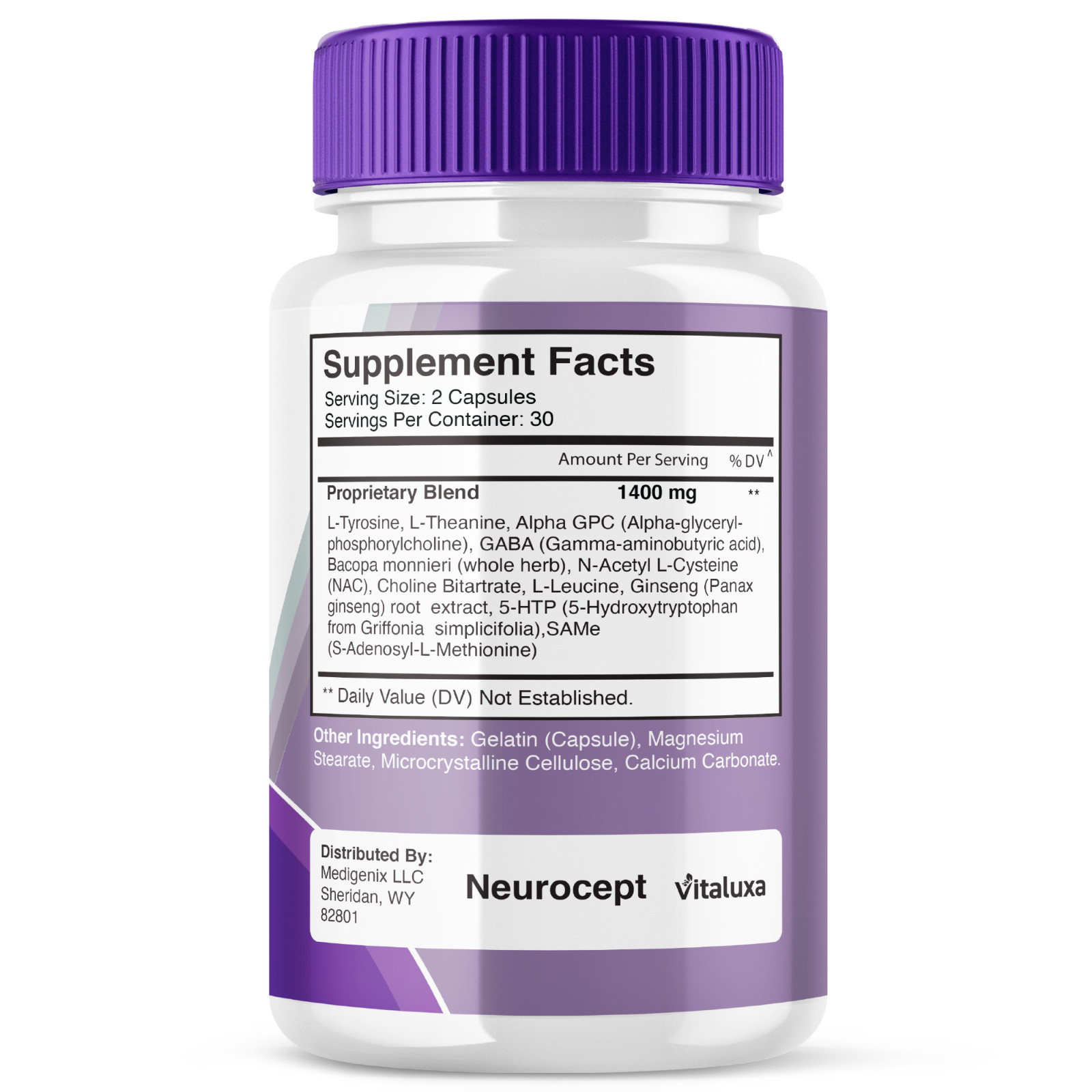 (3 Pack) Neurocept Nootropic All Natural Formula Brain Supplement (180 Capsules)