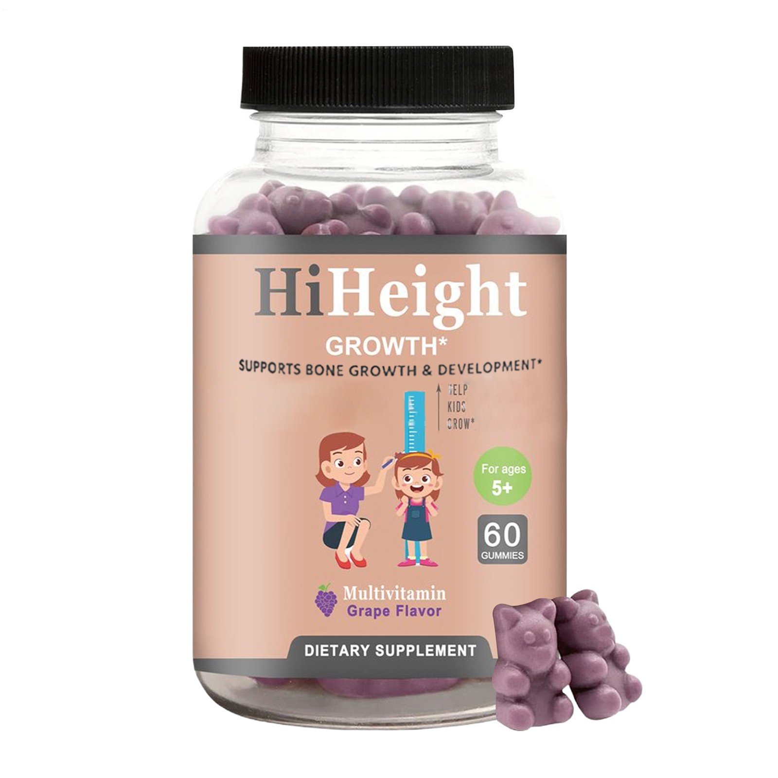 Heightener Gummies 60 Count- organic Height Growth Supplement For Kids