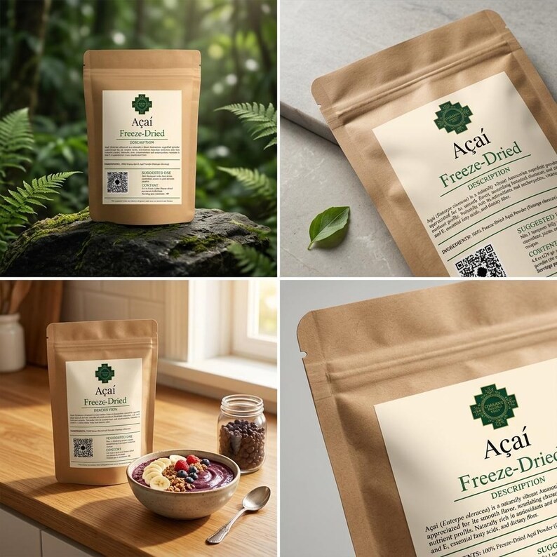 Acai Powder 100% Wild Harvested Freeze-Dried Peru No Maltodextrin Vegan