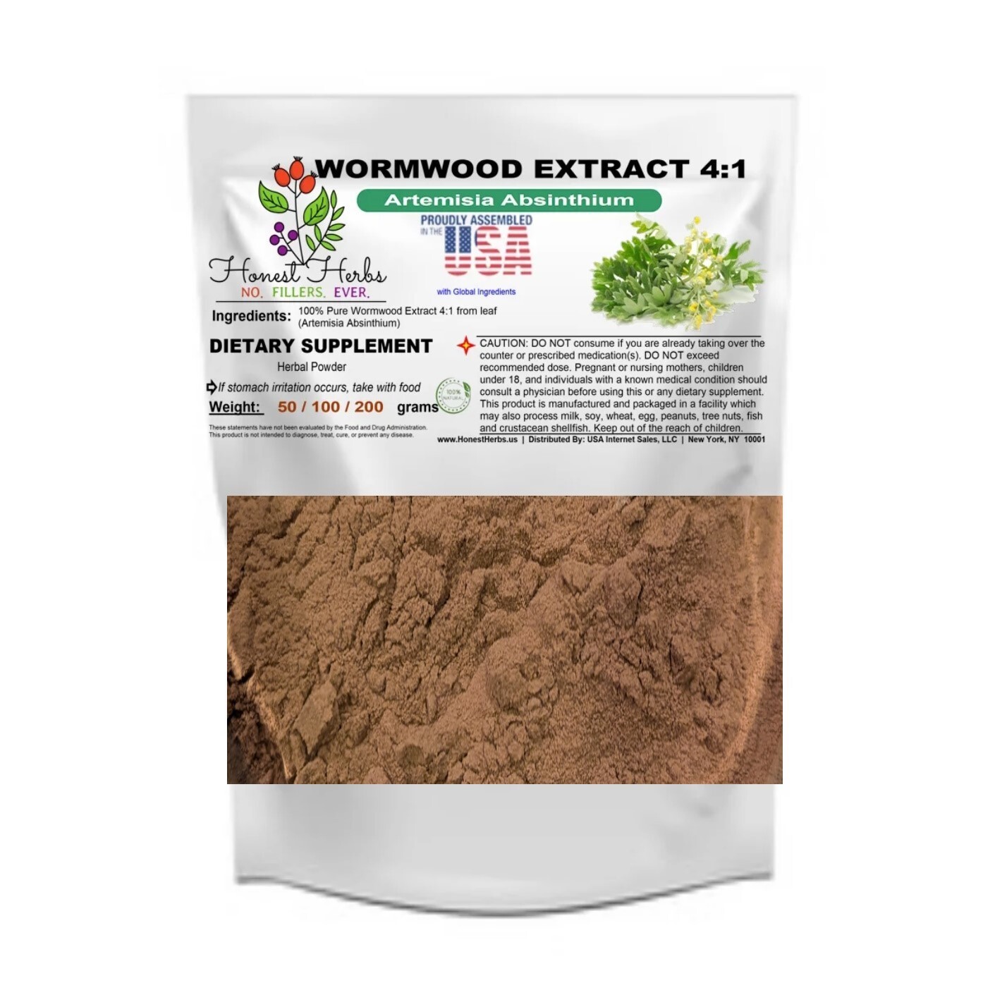 Wormwood 4:1 Extract Powder – Artemisia Absinthium – From Leaf – Bulk Buy 100g.