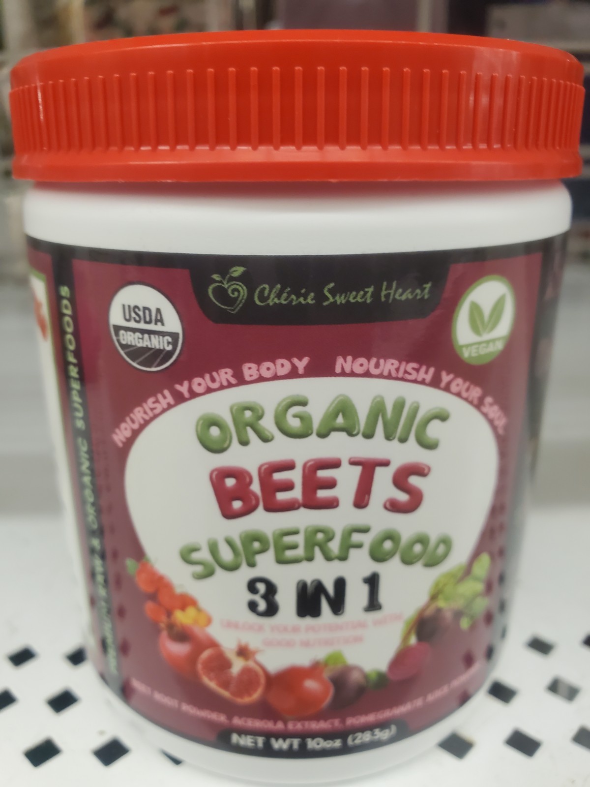 Chic Sweet Heart Organic Beets 3-in-1 Superfood Powder, Vegan, 10 oz (283 g)