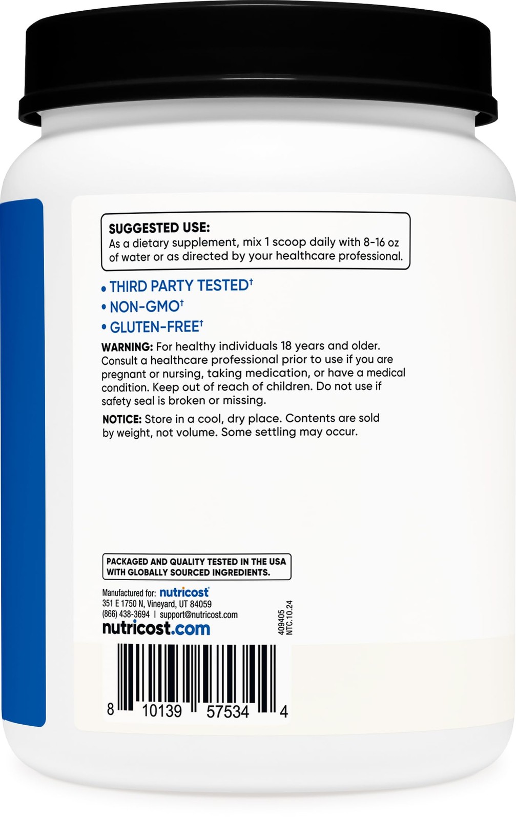 Nutricost BCAA Powder 2:1:1-150 Servings (Unflavored) 2 Pound (Pack of 1)