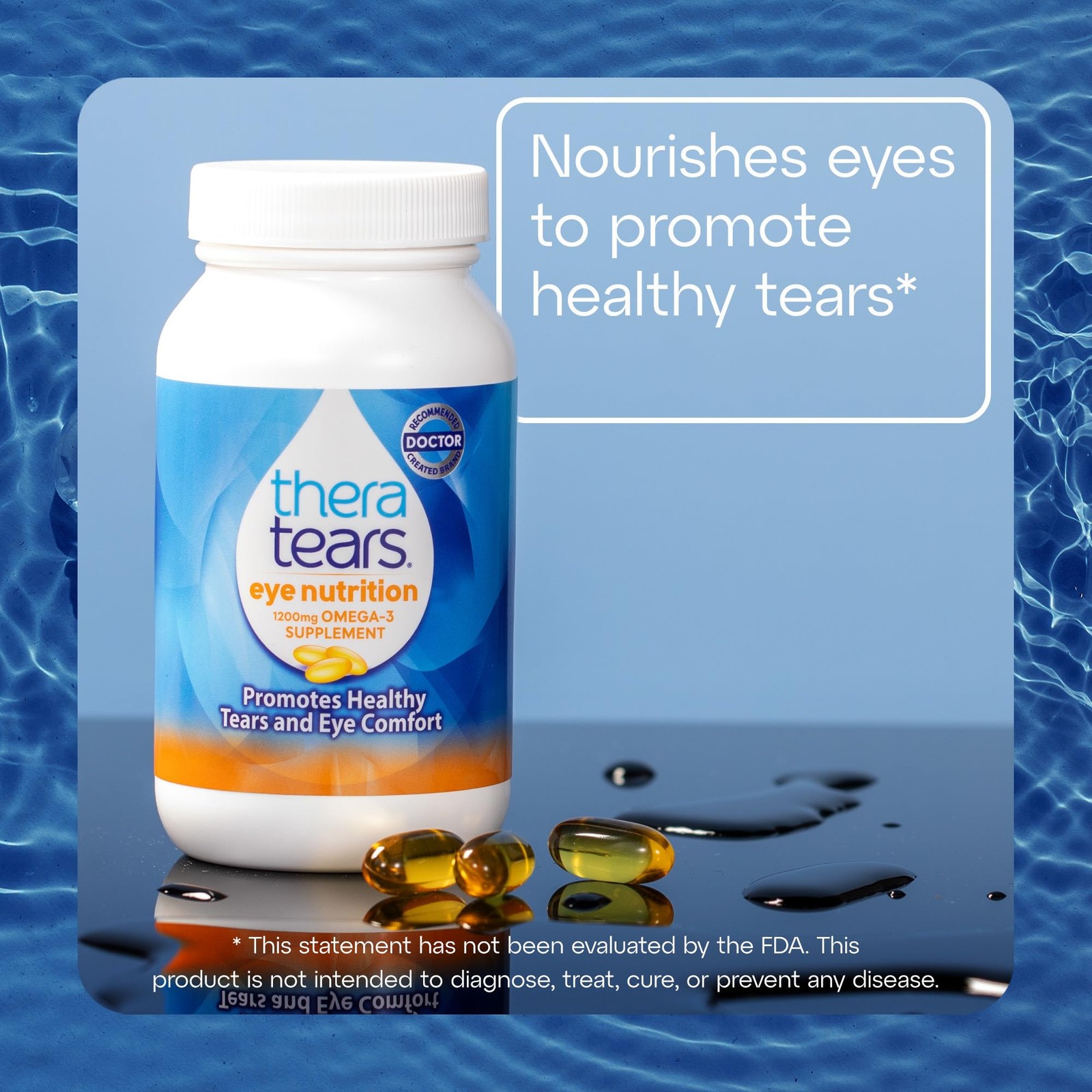 Theratears Omega 3 Supplement For Eye Care 1200Mg Fish Oil And Organic Flaxseed