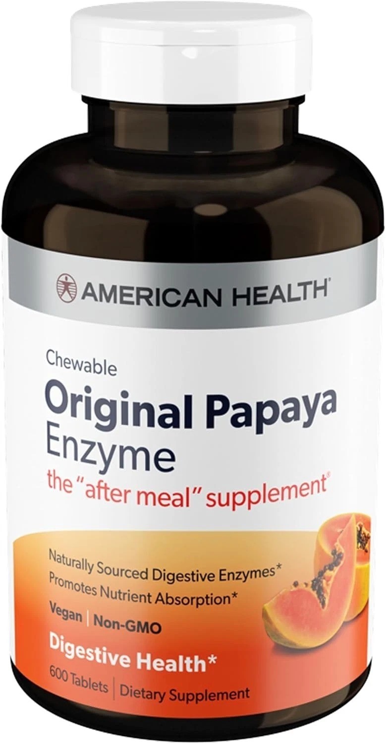 American Health Original Papaya Enzyme Chewable 600 Tablets