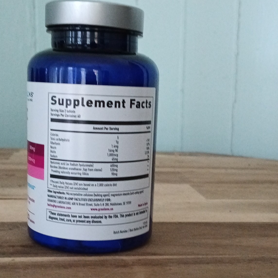Granions Hyaluronic Acid 600mg + Bamboo Silica Biotin Vit B Complex 120 Tabs