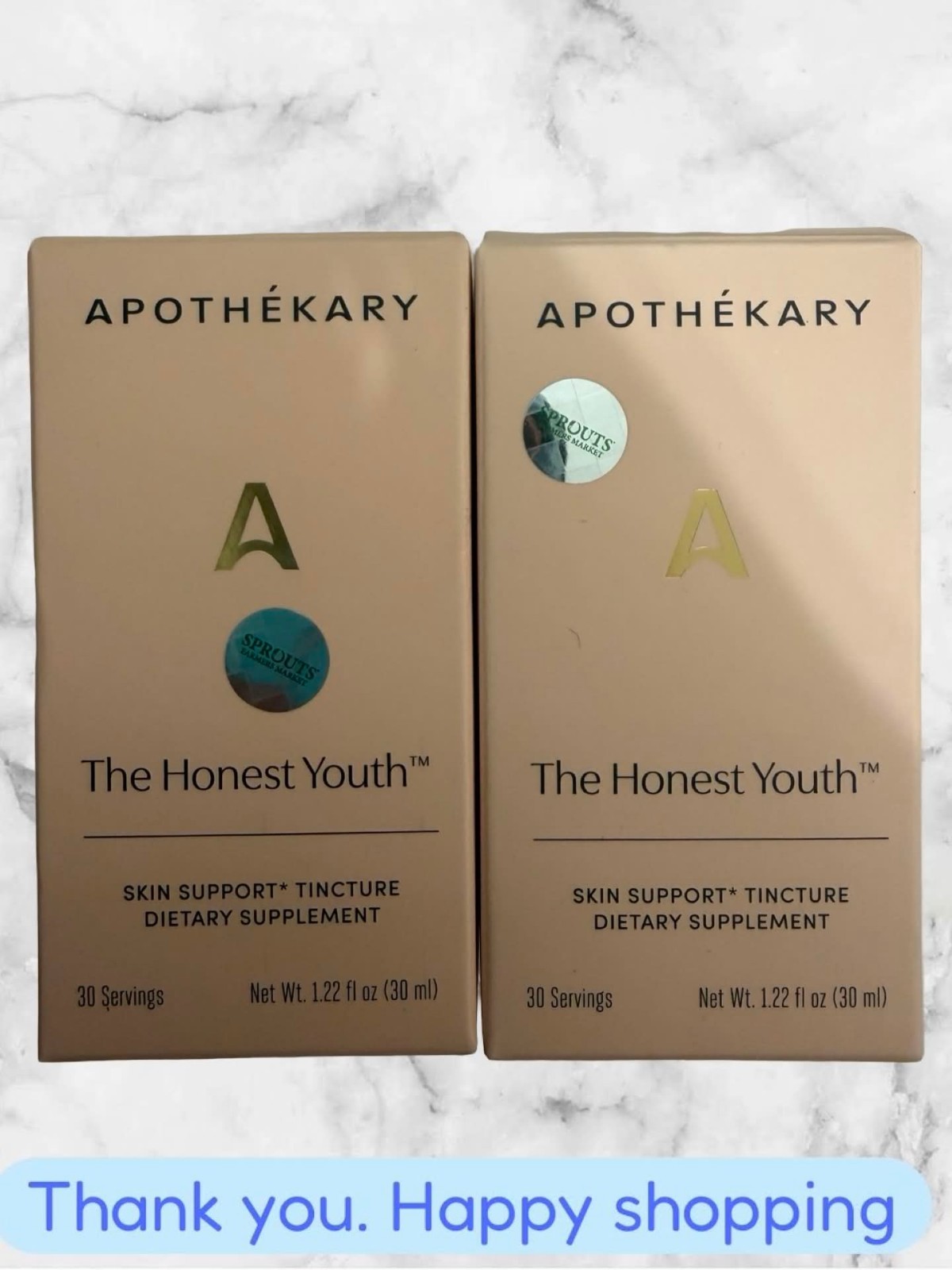 FOR 2 Apothékary The Honest Youth Skin Support Collagen Booster 30 Servings EACH