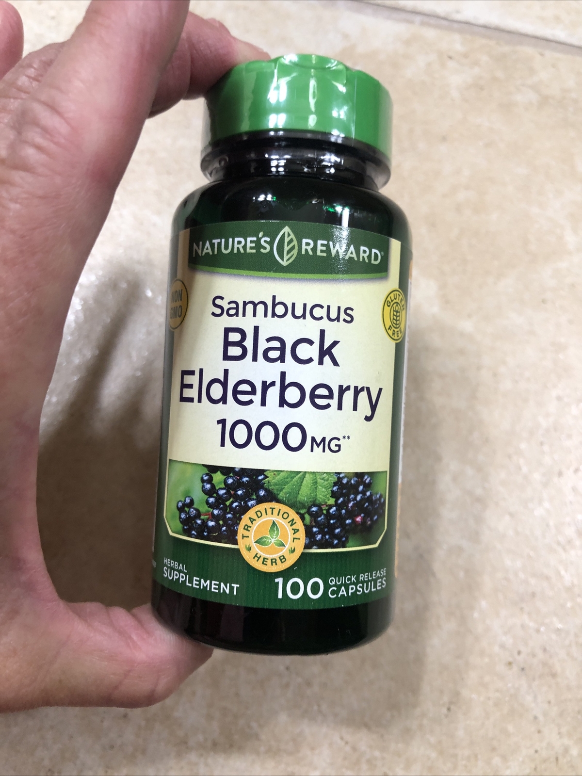Sambucus Black Elderberry 1000 mg – 100 Capsules –