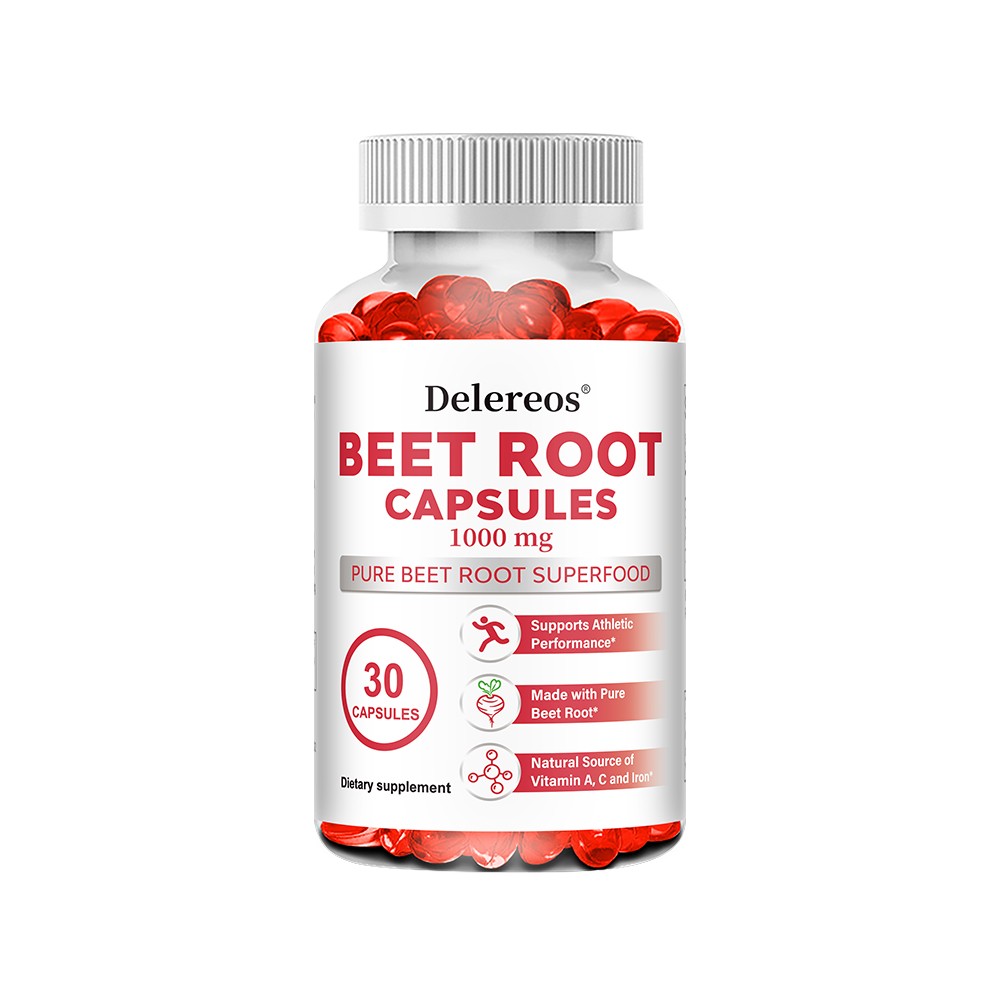 Pure Beet Root 1000mg | Natural Supplement 30/60/120 Capsules Easy-to-Take