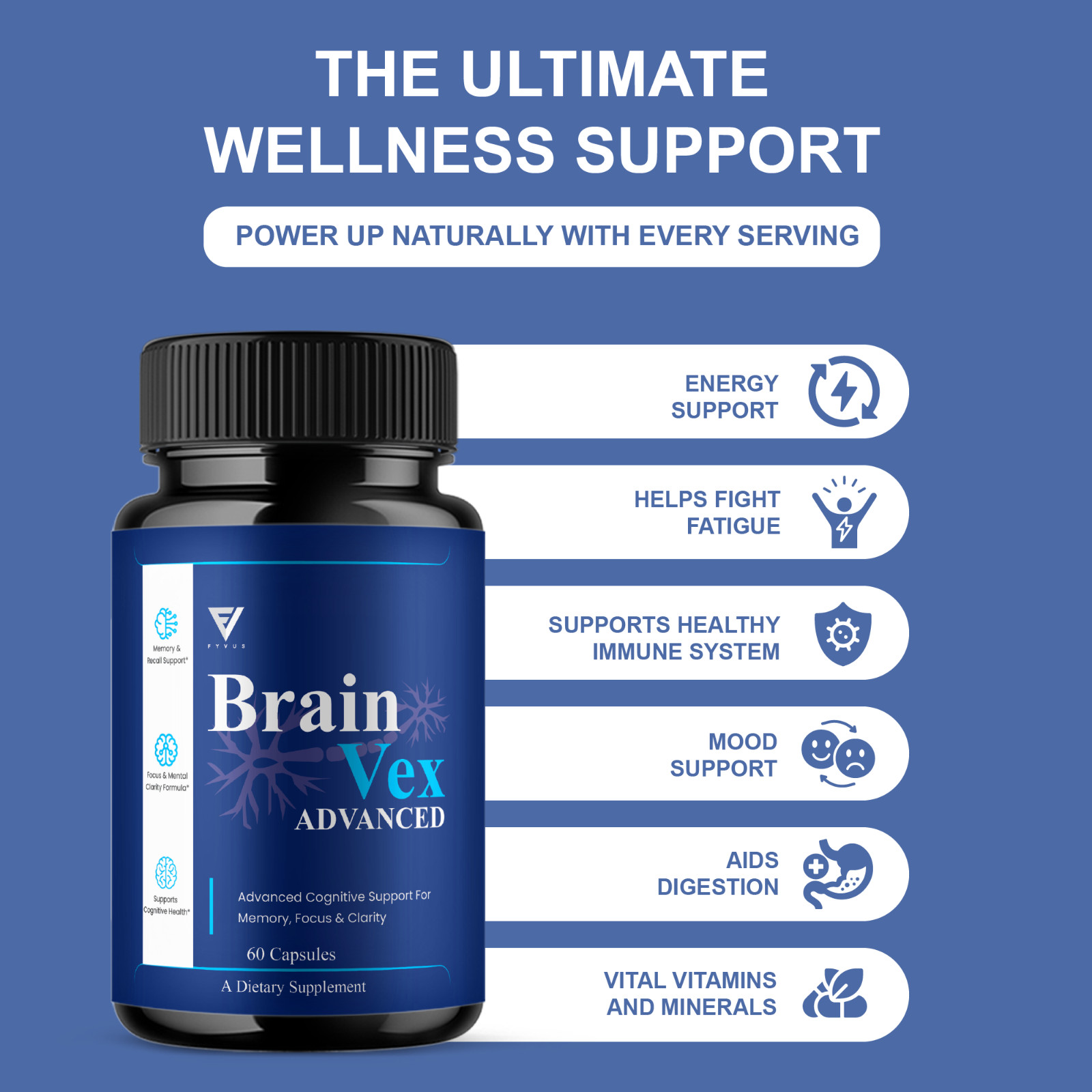 (3 Pack) Brain Vex Advanced, BrainVex Brain Health Formula (180 Capsules)