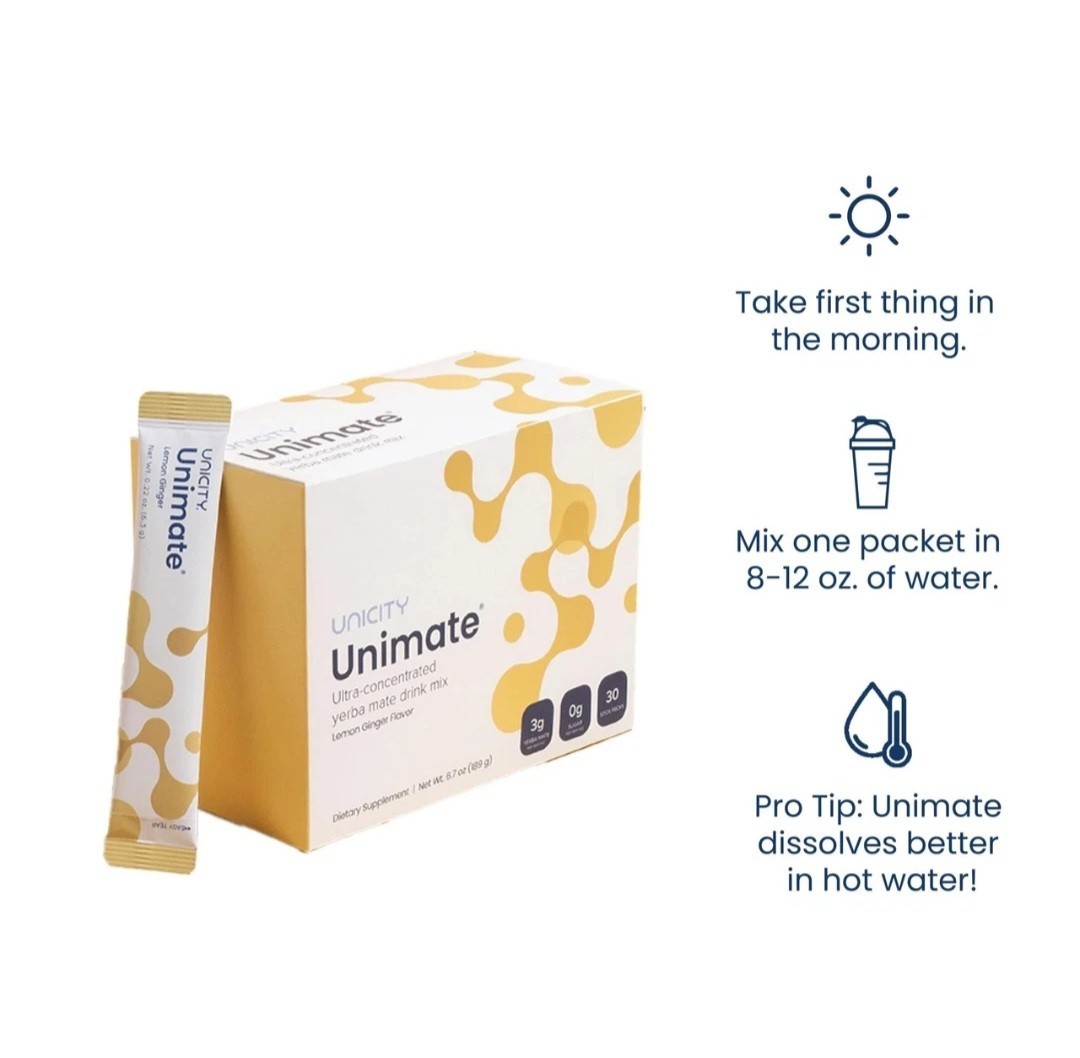 Unicity Unimate Lemon Flavor Packs – 28 Count Exp. 8/15/2028 Only 2 Missing
