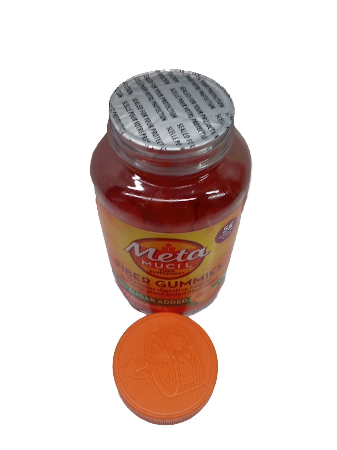 Metamucil Fiber Gummies 72 Count, Digestive Health 5g No Sugar Added Exp 05/25