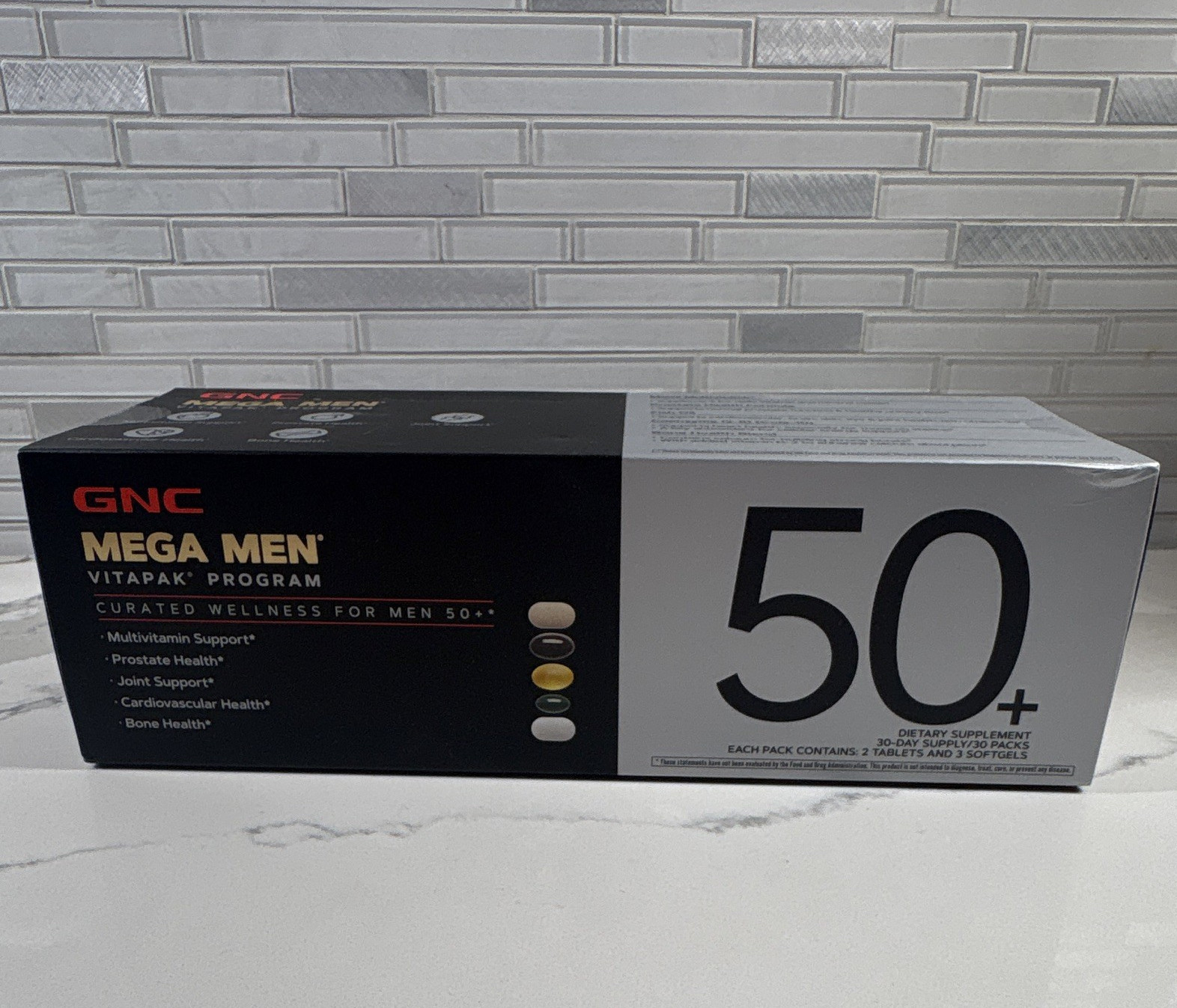 *NEW*GNC Mega Men Vitapak Program 50+ Men’s Multivitamin Pack 30 Day 150 Pills
