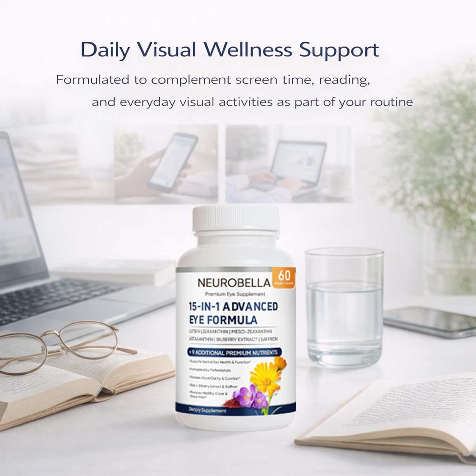 Neurobella Eye Formula, 15 in 1 Daily Wellness 60 Count (Pack of 1)