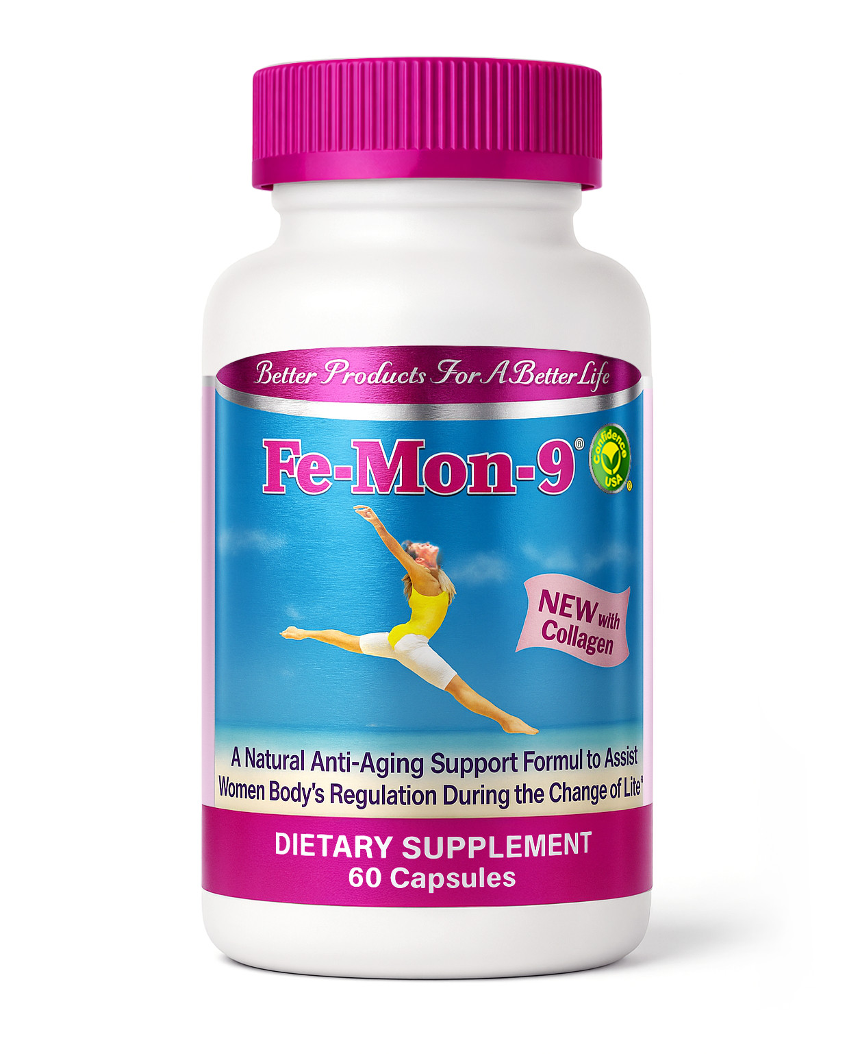 Confidence USA Fe-Mon-9® 60 Caps –Women’s Hormonal Balance & Menopause Support