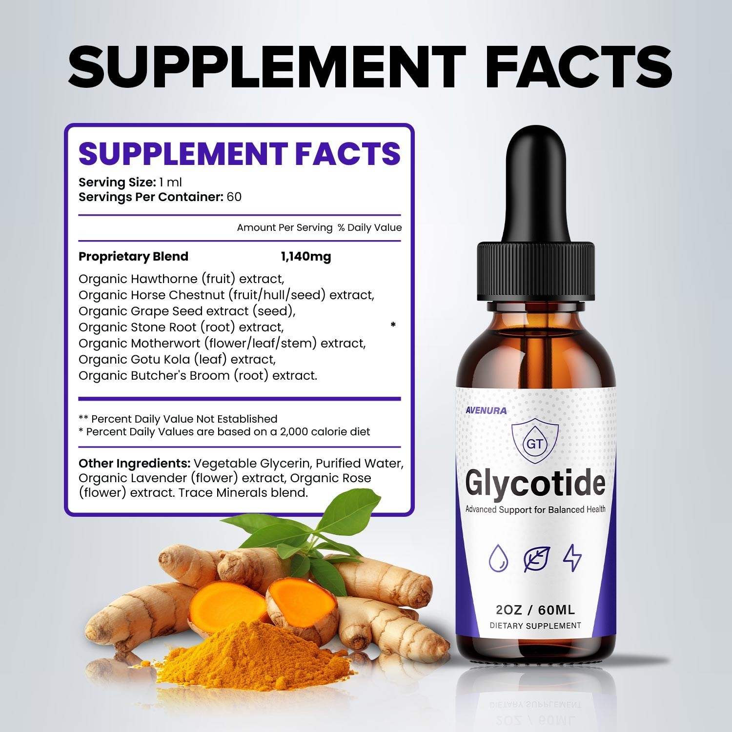 (5 Pack) Glycotide Liquid Drops – Glyco Tide Advanced Formula Blood Support