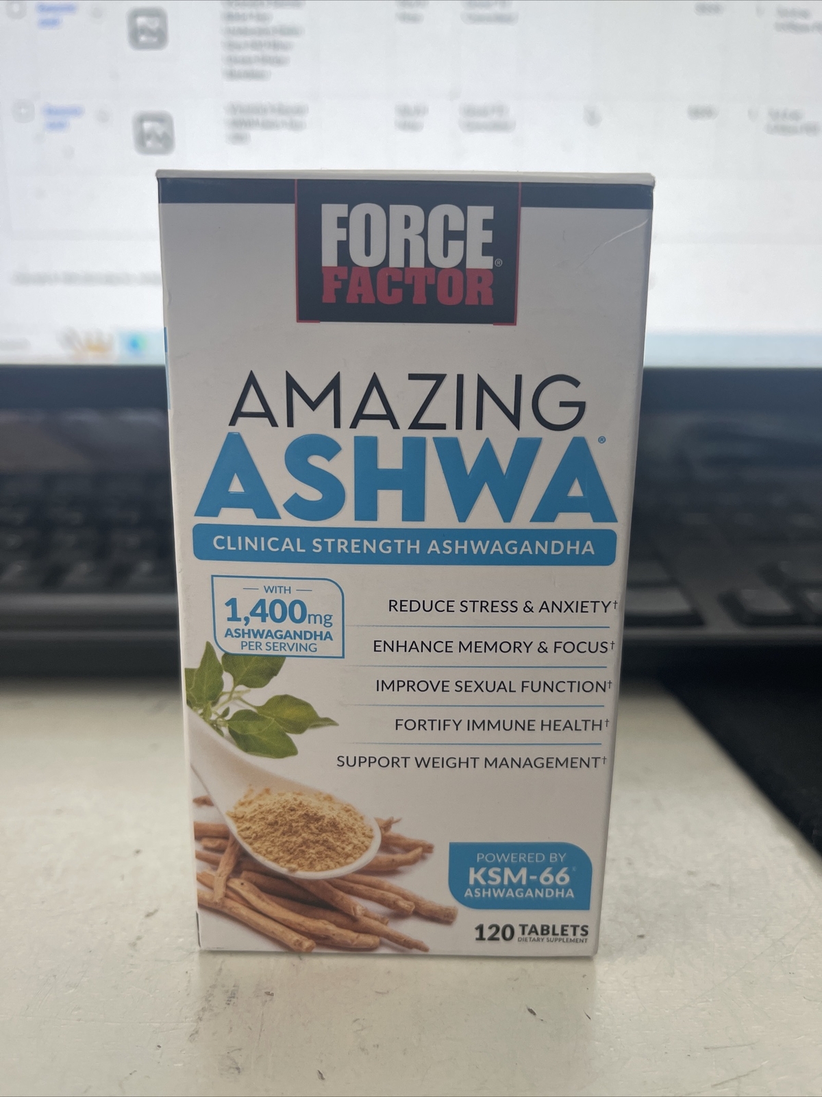 Force Factor Amazing Ashwa Tablets Ashwagandha Supplement for Stress & Anxiety