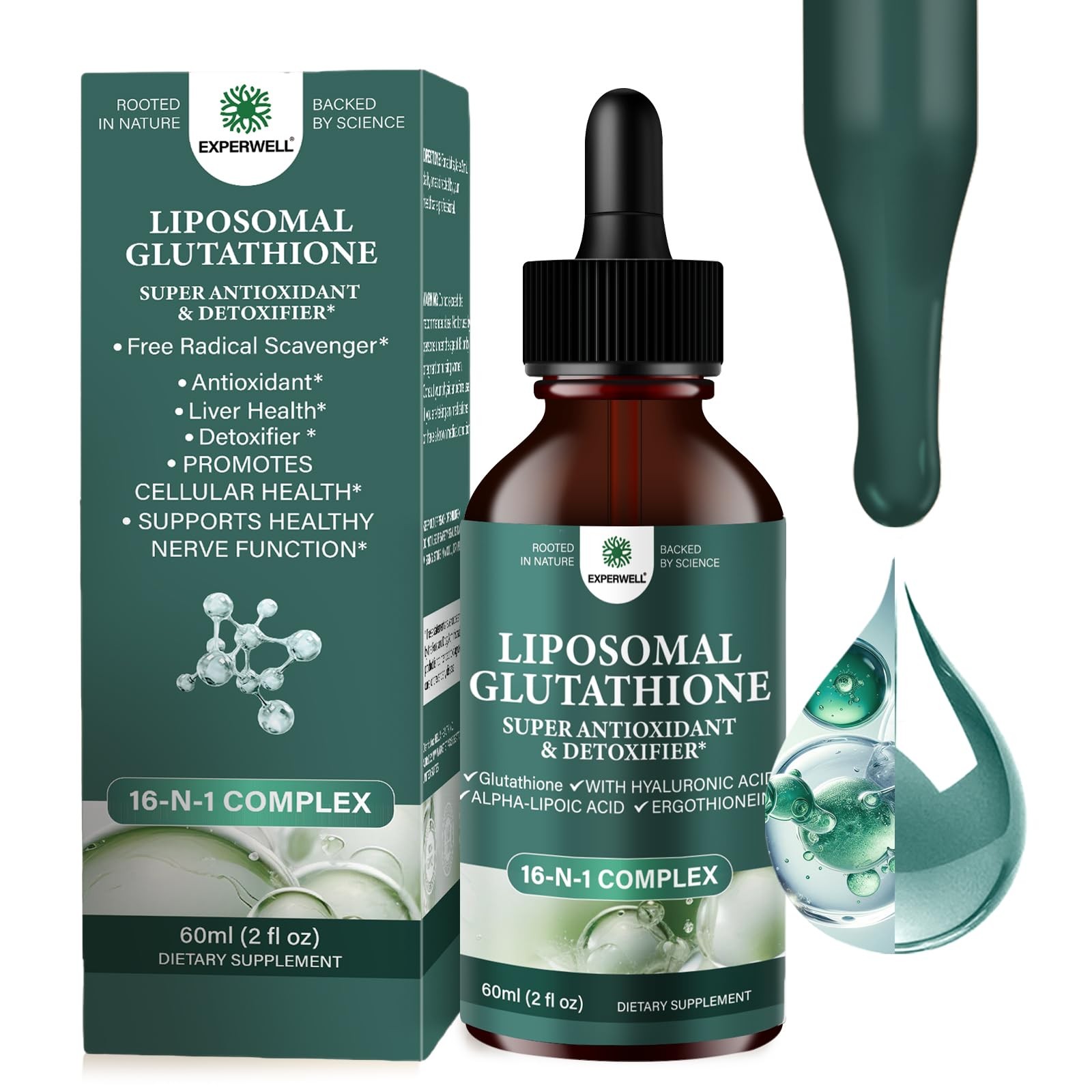 Liposomal Glutathione Liquid Drops 2000mg – 2 Fl Oz (Pack of 1)