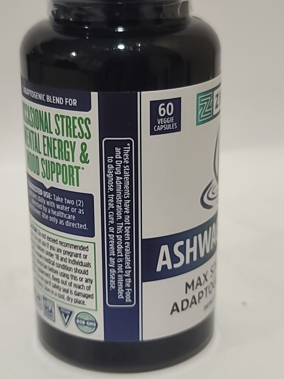 2 × ZHOU Nutrition ASHWAGANDHA • Max Strength Adaptogen Blend 60 CAPSULES• 01/27